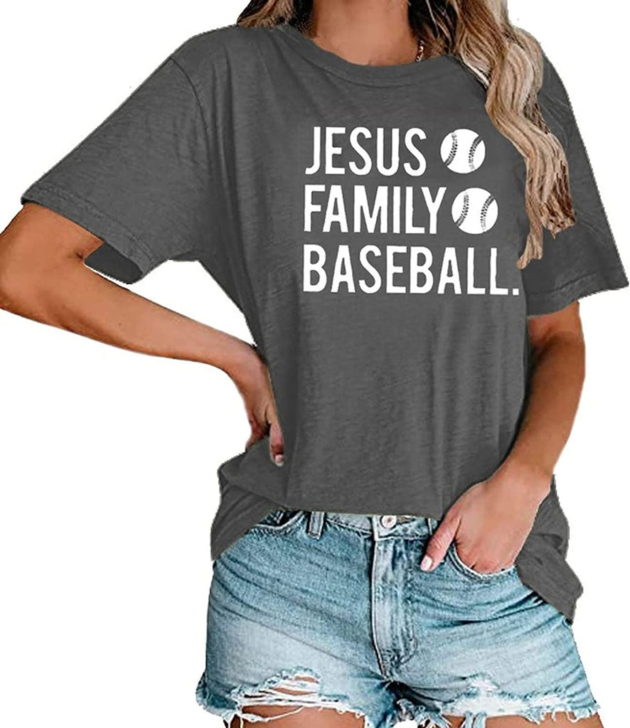 Women Jesus Family Baseball Graphic T-Shirt