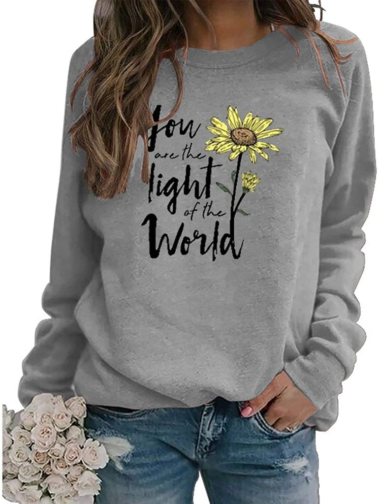 Sweat-shirt à manches longues pour femmes, vous êtes la lumière du monde, sweat-shirt tournesol