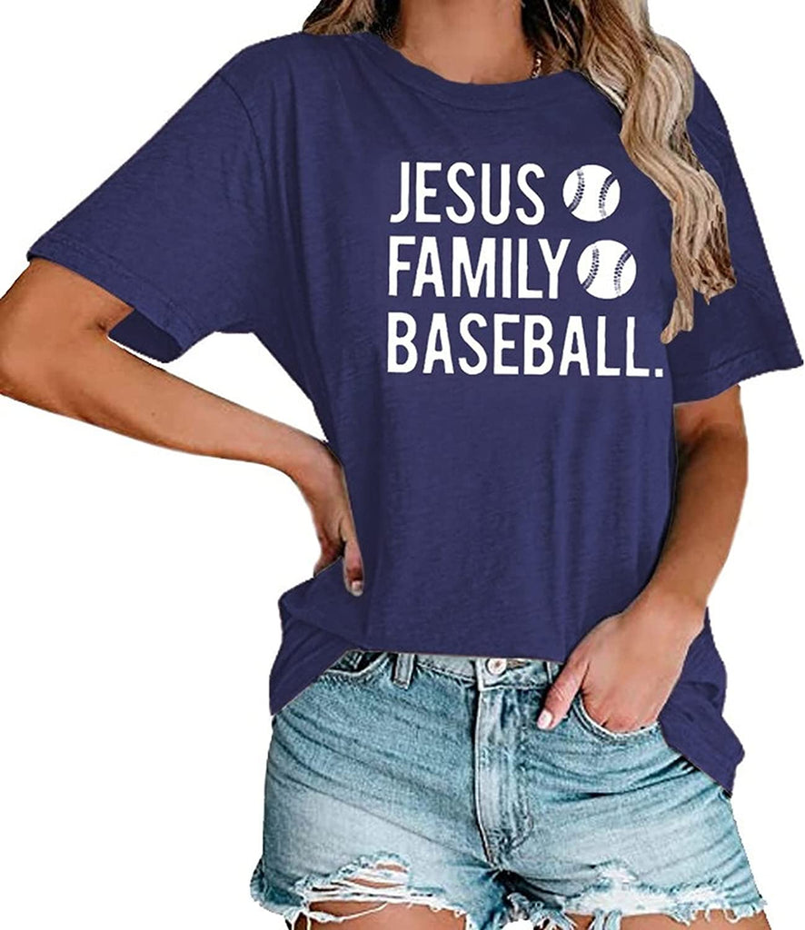 Women Jesus Family Baseball Graphic T-Shirt