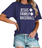 Women Jesus Family Baseball Graphic T-Shirt