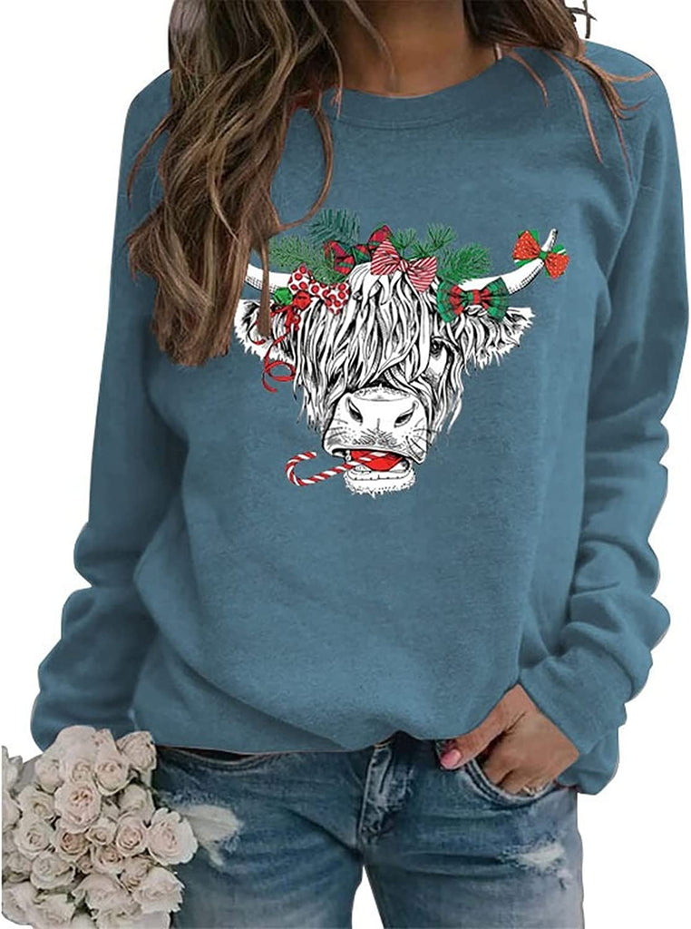 Sweat-shirt de vache mignon pour femmes, chemise d'amant de vache