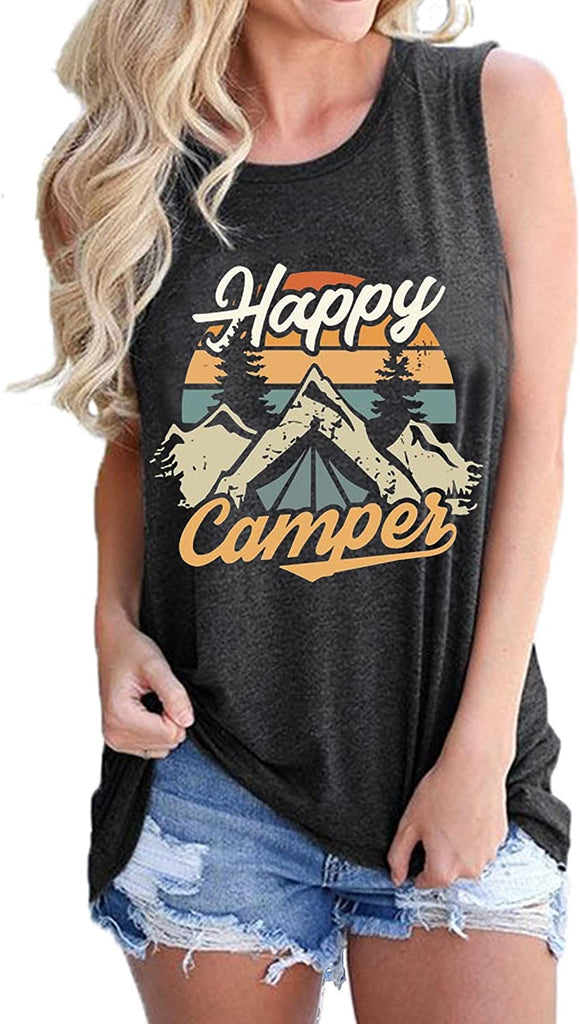 Chemise Happy Camper pour femme Débardeur graphique Happy Camper