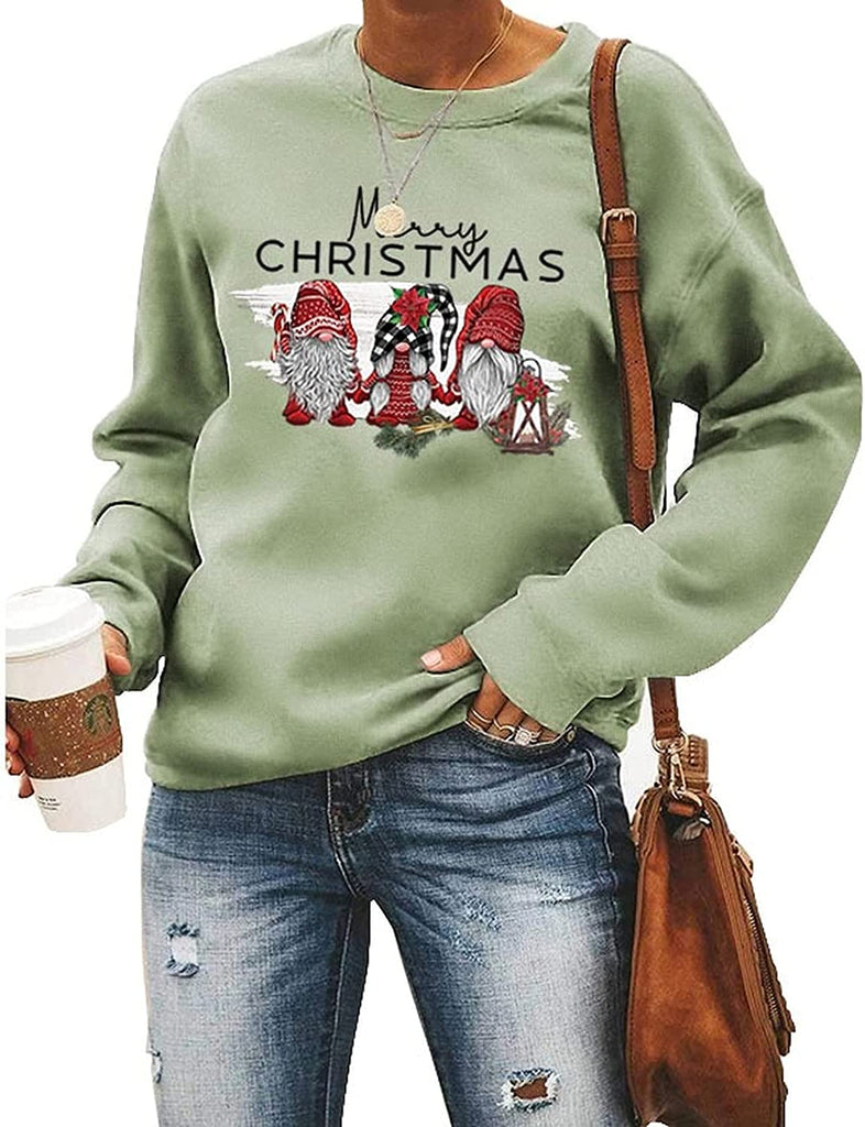Sweat-shirt joyeux noël pour femmes, chemise de noël mignonne Gnomies