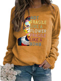 Sweat-shirt à manches longues pour femmes, pas fragile comme une fleur, fragile comme une bombe