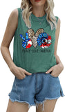 Débardeur tournesol pour femmes, chemise Peace Love America, drapeau américain