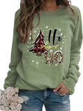 Sweat-shirt de noël pour femmes, chemise graphique avec arbre de noël et flocon de neige