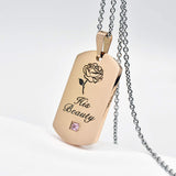 NEHZUS Mens Womens Stainless Steel Necklace Pendant Tag Jewelry Gift for Couple Personalized Name Matching Necklaces Set for Him and Her