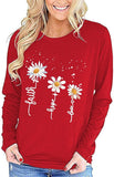 Christian Gift Shirt for Womens Daisy Faith Hope Love Graphic Sweatshirt Faith Clothing