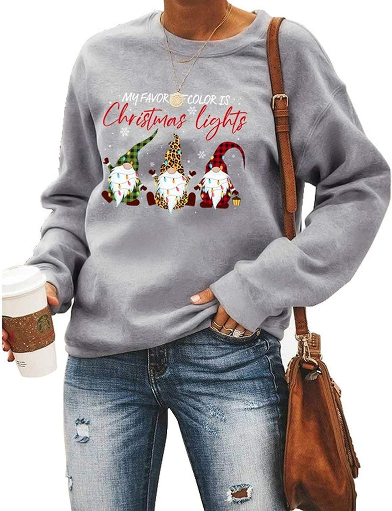 Sweat-shirt à manches longues pour femme, ma couleur préférée est celle du Père Noël, chemise de Noël
