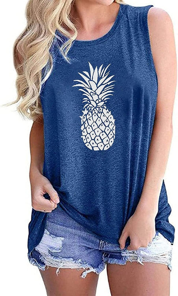 Débardeur ananas pour femmes, chemise Vibes d'été