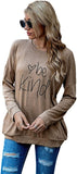 Chemise cadeau Be Kind Heart pour femme, manches longues, chemisier tendance avec poches