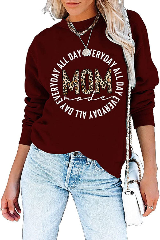 Chemise Mom Mode pour femme toute la journée, tous les jours, mode maman, sweat-shirt à manches longues