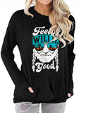 Women Long Sleeve Feelin' Willie Good Blouse with Pockets Women Graphic Shirt