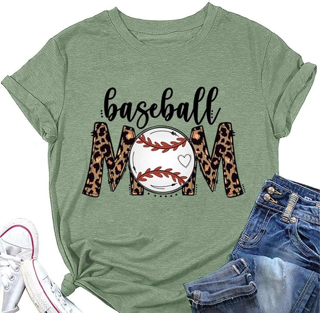 Baseball Mom T-Shirt Baseball Mom Shirt for Women Novelty Shirt