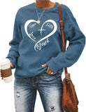 Christliches Herz Sweatshirt Damen Hoffnung Glaube Liebe Gesegnet Sweatshirt
