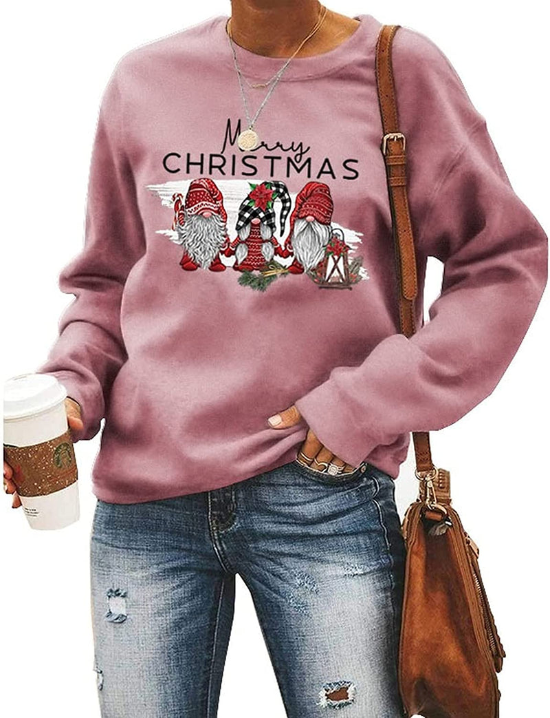 Sweat-shirt joyeux noël pour femmes, chemise de noël mignonne Gnomies