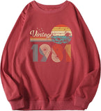 Sweatshirt mit Vintage-Motiv „1981“ für Damen, 40 Jahre alt, Geburtstagsgeschenk, Langarmshirt