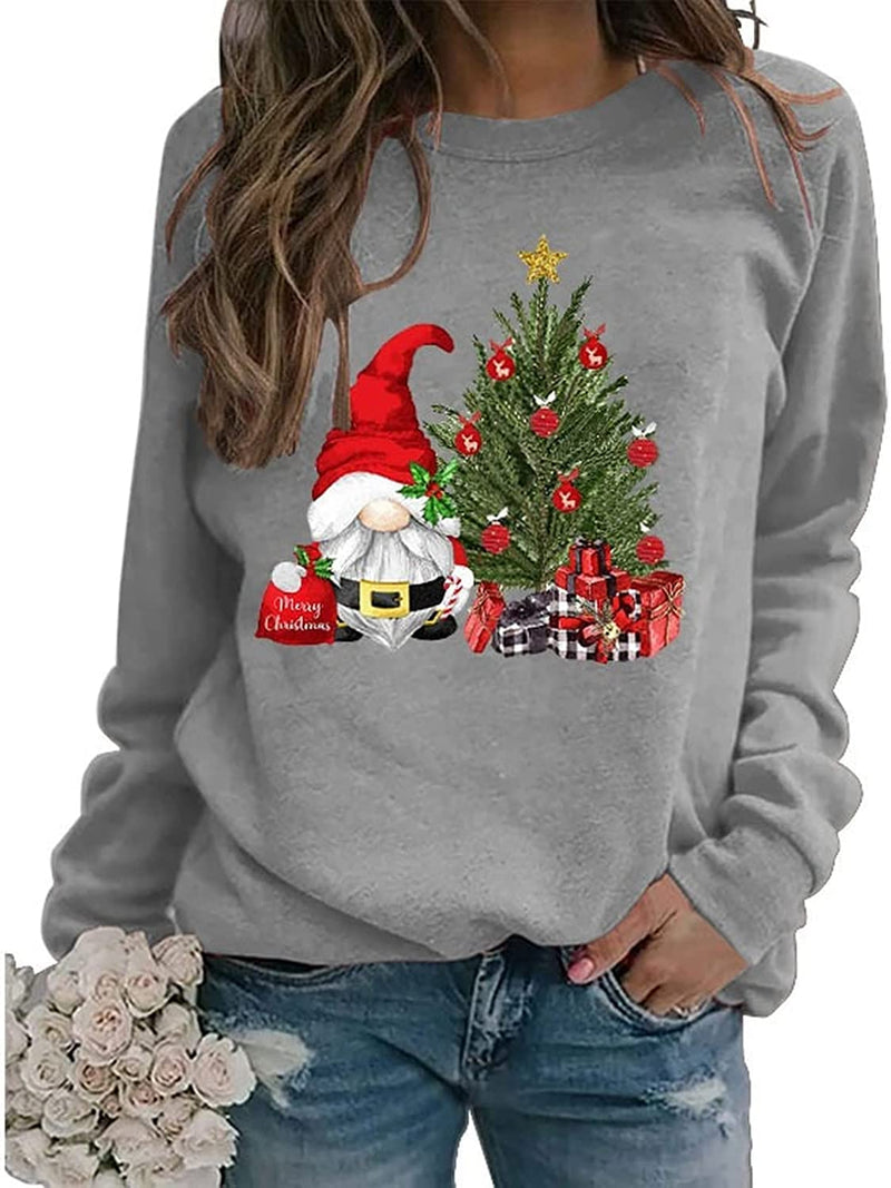 Sweat-shirt joyeux Noël pour femmes, chemise Gnomies mignonne