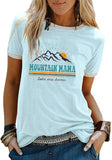 Women Mountain Mama Shirt Mom Camping Tees Tops