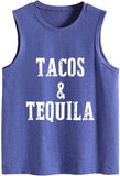Débardeur Tacos et Tequila pour femme, chemise à boire graphique