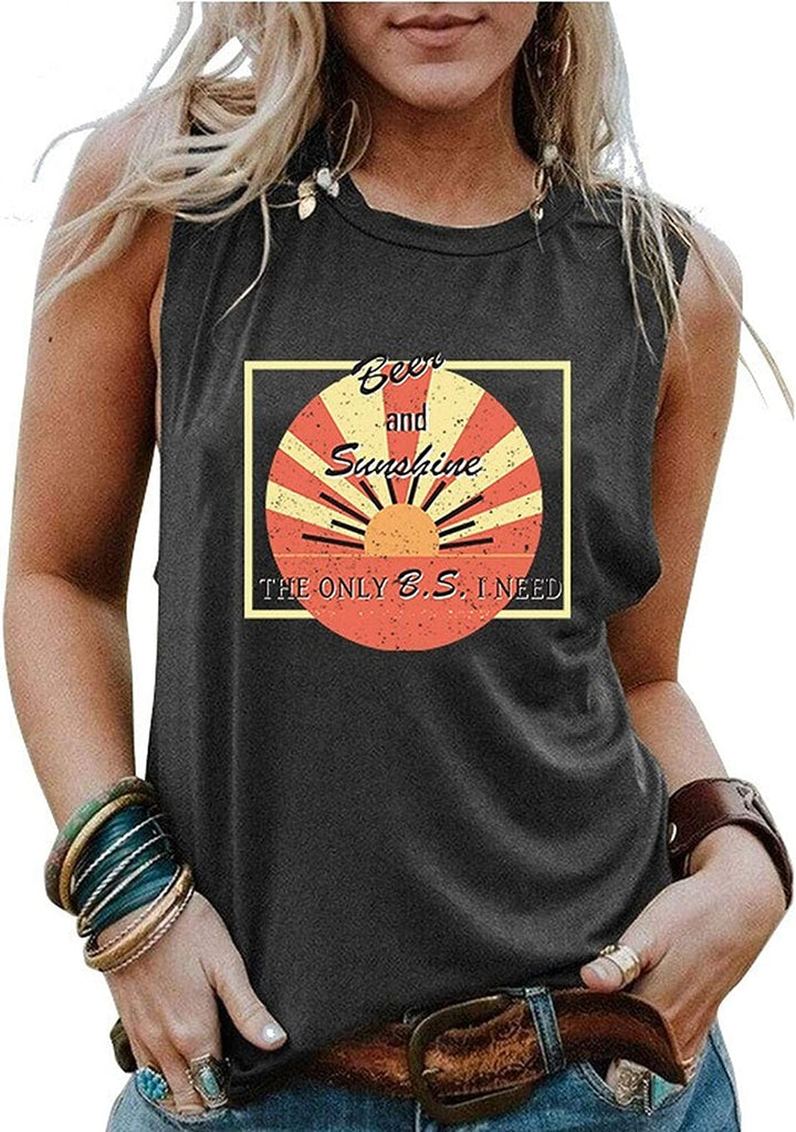 Débardeur bière et soleil pour femmes, chemise Sunshine, chemise de bière
