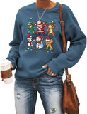 Femmes Santa Squad bonhomme de neige fille avec nœud cerf sweat chemise de noël