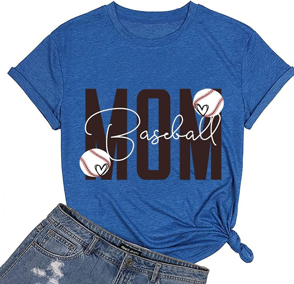 Baseball Mom T-Shirt Baseball Mom Shirt for Women Baseball Graphic Tee Shirt