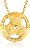 Men's Fitness Jewelry Dumbbell Charm Sport Barbell Pendant Biker Box Chain Necklace Stainless Steel Necklace