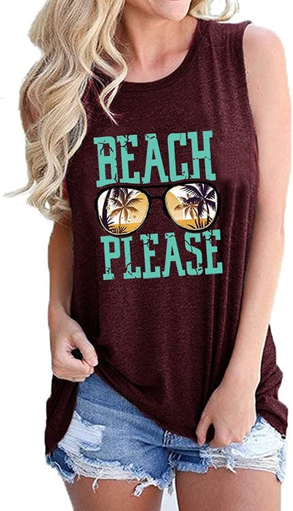 Débardeur Beach Please pour femmes, chemise de vie de plage