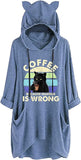 Women Coffee Because Murder Is Wrong Shirt with Pockets