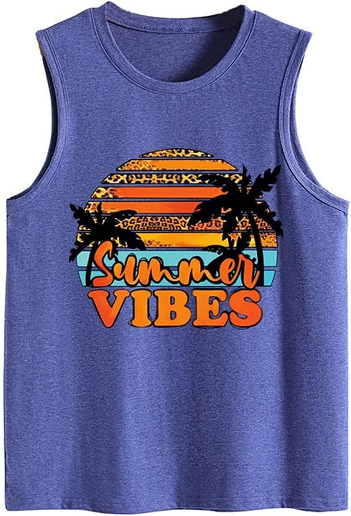 Vibes d'été débardeurs femmes vie Positive vacances citation vacances d'été mignon chemise de plage