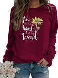 Sweat-shirt à manches longues pour femmes, vous êtes la lumière du monde, sweat-shirt tournesol