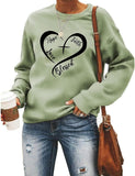 Christliches Herz Sweatshirt Damen Hoffnung Glaube Liebe Gesegnet Sweatshirt