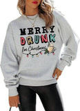 Merry Drunk I'm Christmas Sweatshirt Femme Chemise légère de Noël