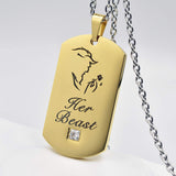 NEHZUS Mens Womens Stainless Steel Necklace Pendant Tag Jewelry Gift for Couple Personalized Name Matching Necklaces Set for Him and Her