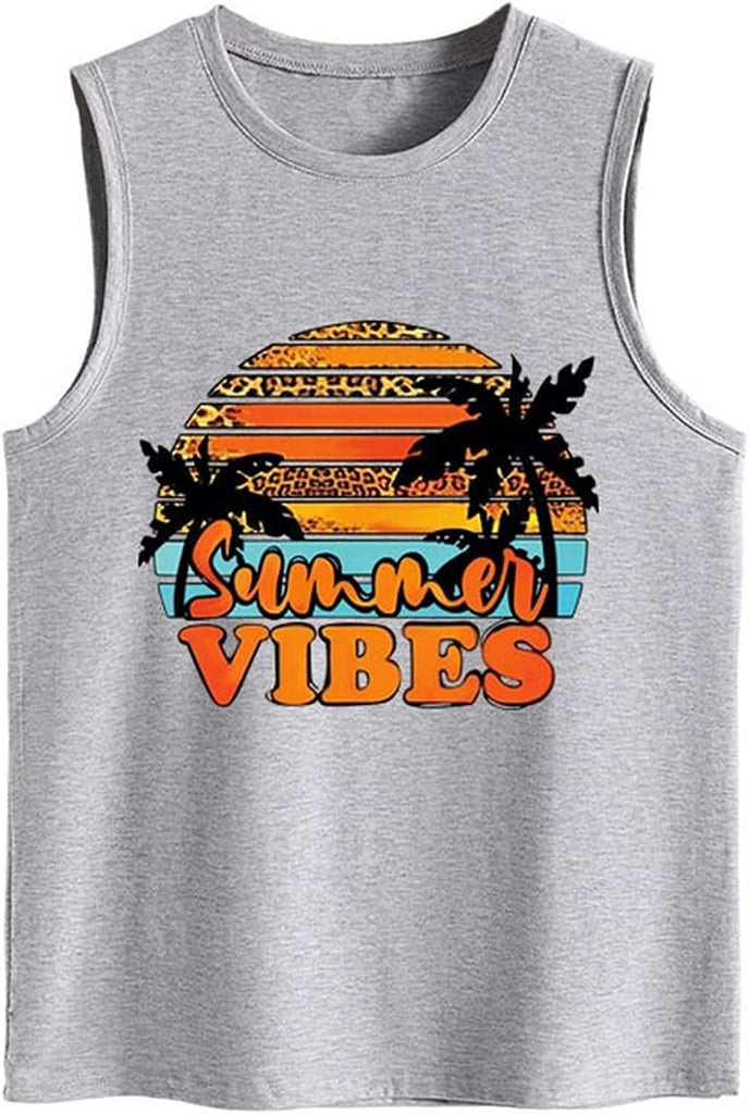 Vibes d'été débardeurs femmes vie Positive vacances citation vacances d'été mignon chemise de plage
