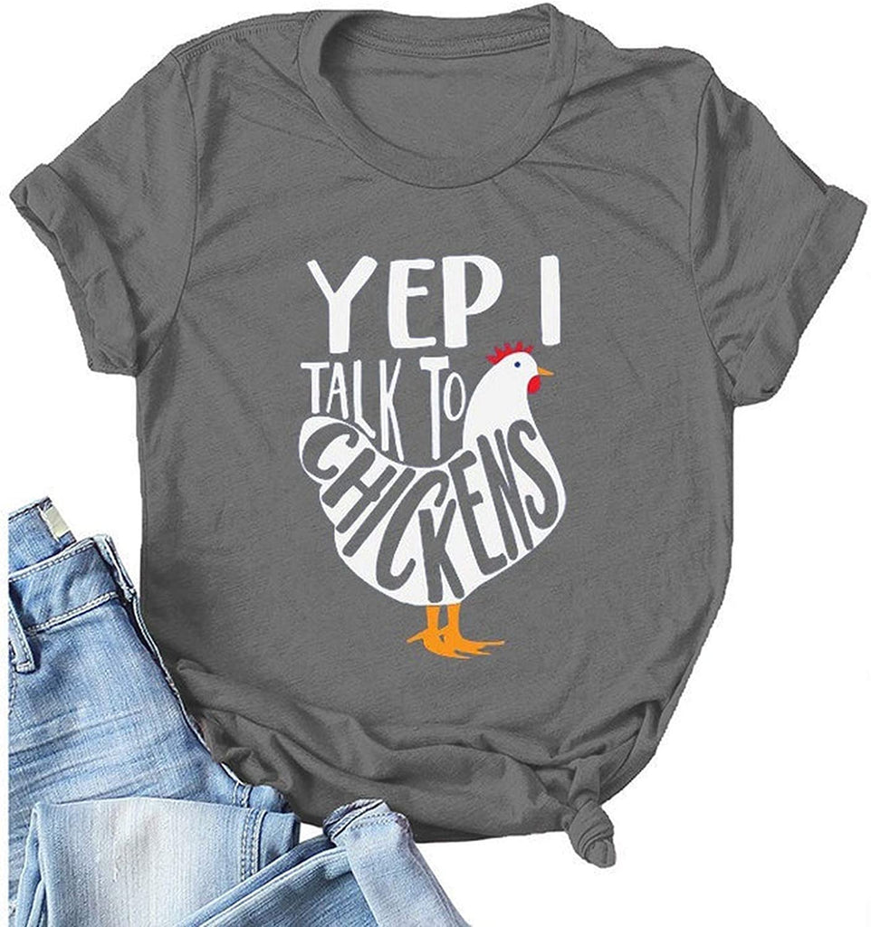 Women Yep I Talk to Chickens T-Shirt Cute Chicken Buffs Tee Gift