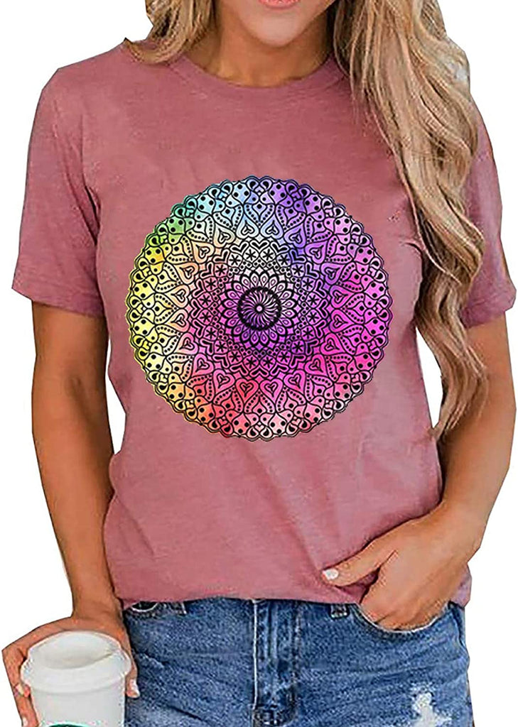Women Mandala T-Shirt Bohemian Women T-Shirt