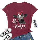 Women Not Today Heifer T-Shirt Cow Graphic Shirt