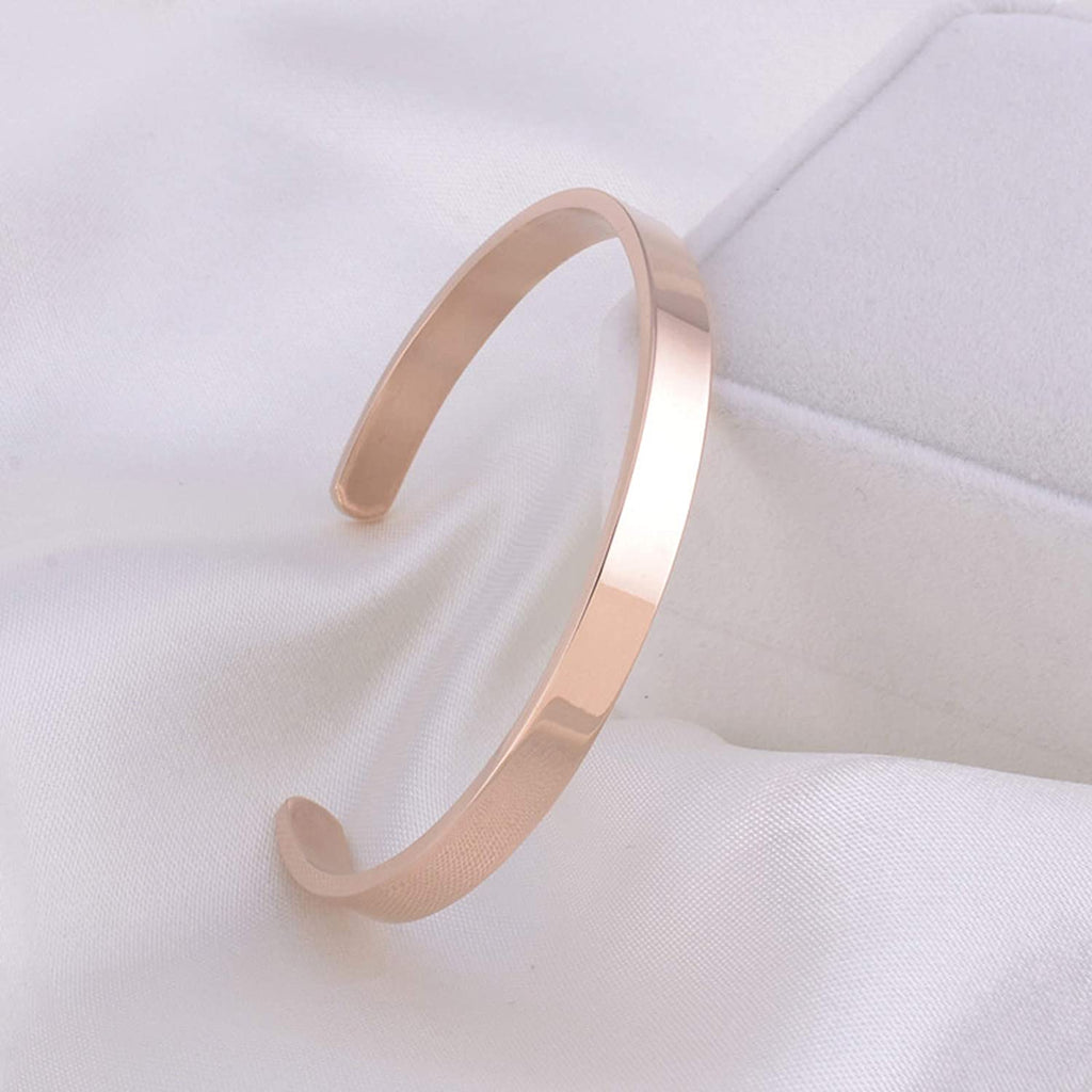 Bracelets à manchette ouverte pour femmes, bijoux de bras d'amitié en acier inoxydable, gravure personnalisée du nom et de la Date pour maman et fille, 6mm