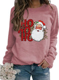 Damen Vintage Weihnachtsmann Sweatshirt Ho Ho Ho Frohe Weihnachten Shirt