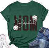 Baseball Mom T-Shirt Baseball Mom Shirt for Women Baseball Graphic Tee Shirt