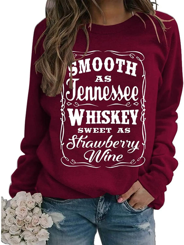 Sweat-shirt à boire du whisky pour femmes, lisse comme la chemise à whisky du Tennessee