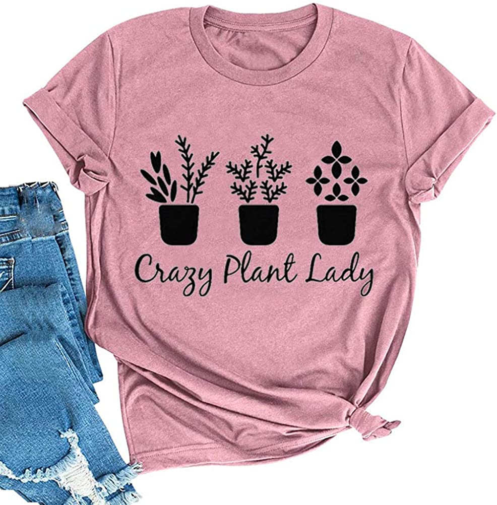 Women Crazy Plant Lady Graphic T-Shirt