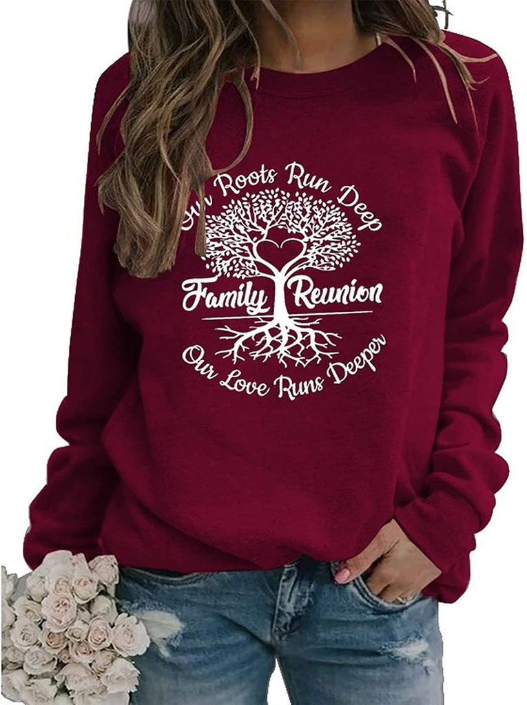 Familientreffen Sweatshirt Frauen Wurzeln laufen tief Stammbaum Shirt