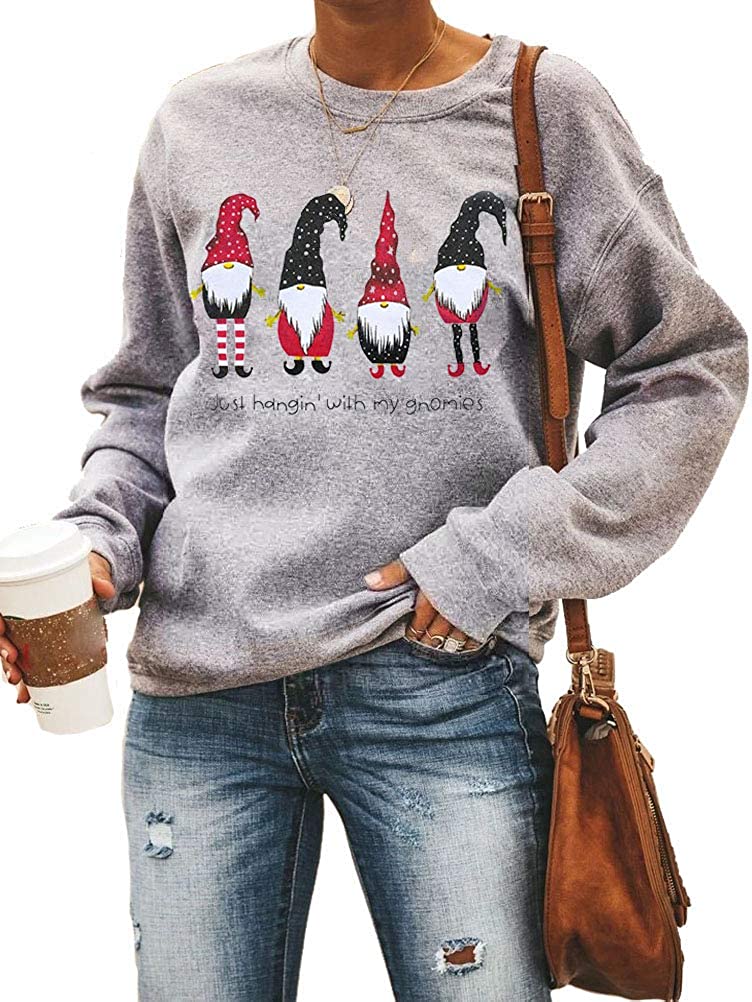 Women Hangin' with My Gnomies Sweatshirt Santa Shirt