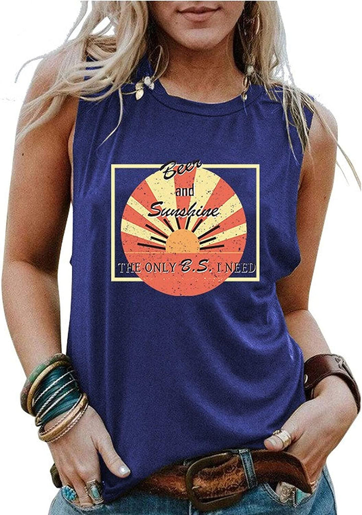 Débardeur bière et soleil pour femmes, chemise Sunshine, chemise de bière