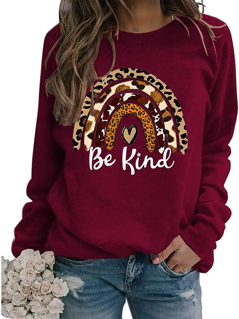 Be Kind Rainbow Sweat-shirt à manches longues pour femme