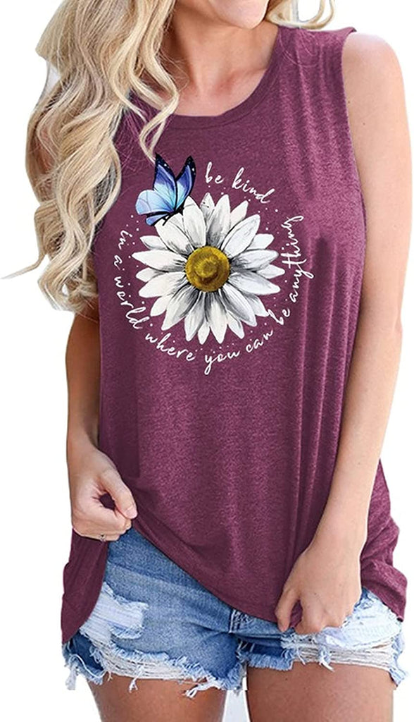 dans un monde où vous pouvez être n'importe quoi Be Kind Chemise pour femme Be Kind DaisyTank Tops