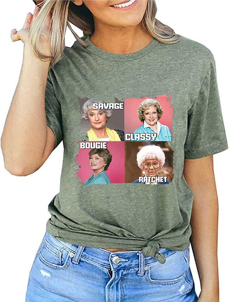 Women Long Sleeve Savage Classy Bougie Ratchet Sweatshirt Golden Girls Shirt